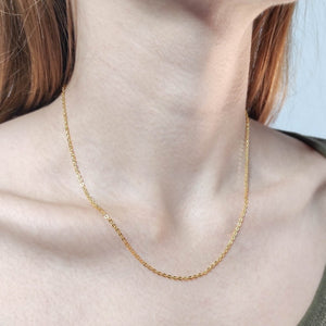 Cadena de oro de ley 18k para mujer modelo "forzada" fina cuello