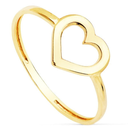 Anillo de oro de 18k con un corazón calado