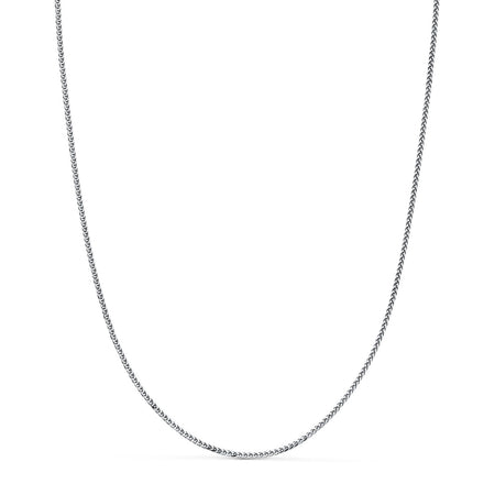 Cadena de oro blanco 18k maciza de espiga