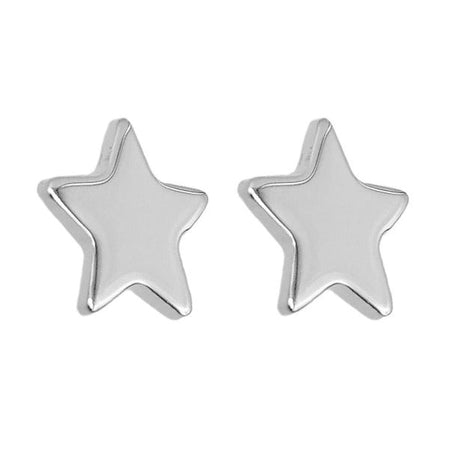 Pendientes pequeños de plata de ley con forma de estrella