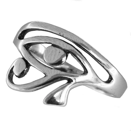 Anillo de plata de ley con el ojo de Horus