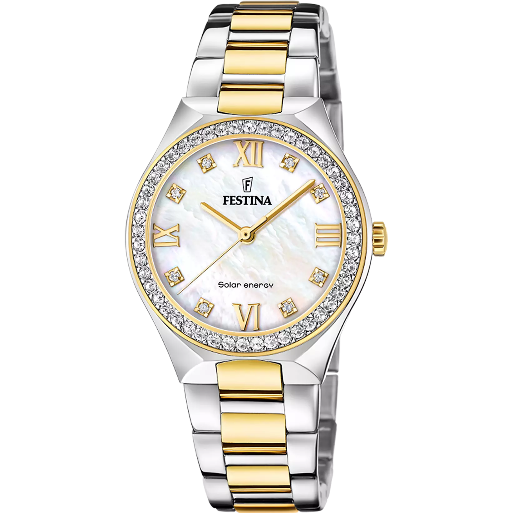 Reloj Festina Solar Energy de acero bicolor con circonitas