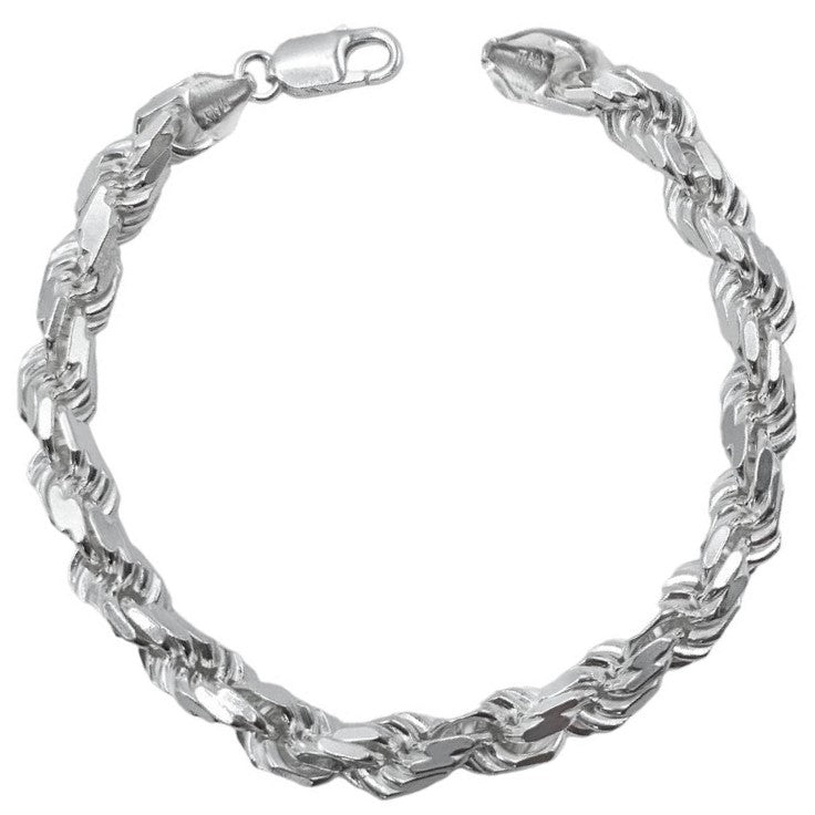 Cordón salomónico de plata de ley macizo