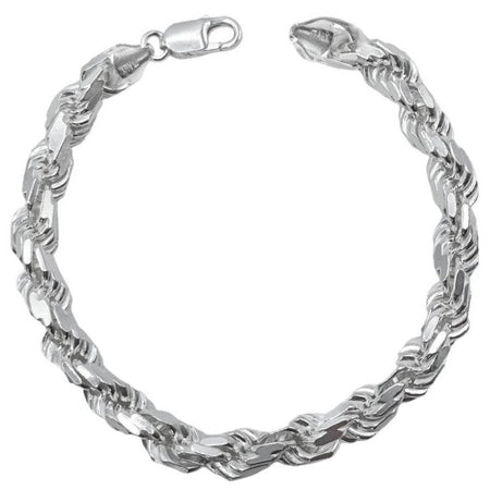 Pulsera maciza de plata de ley de cordón salomónico