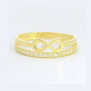 Anillo oro 18 quilates circonitas símbolo infinito - vista lateral