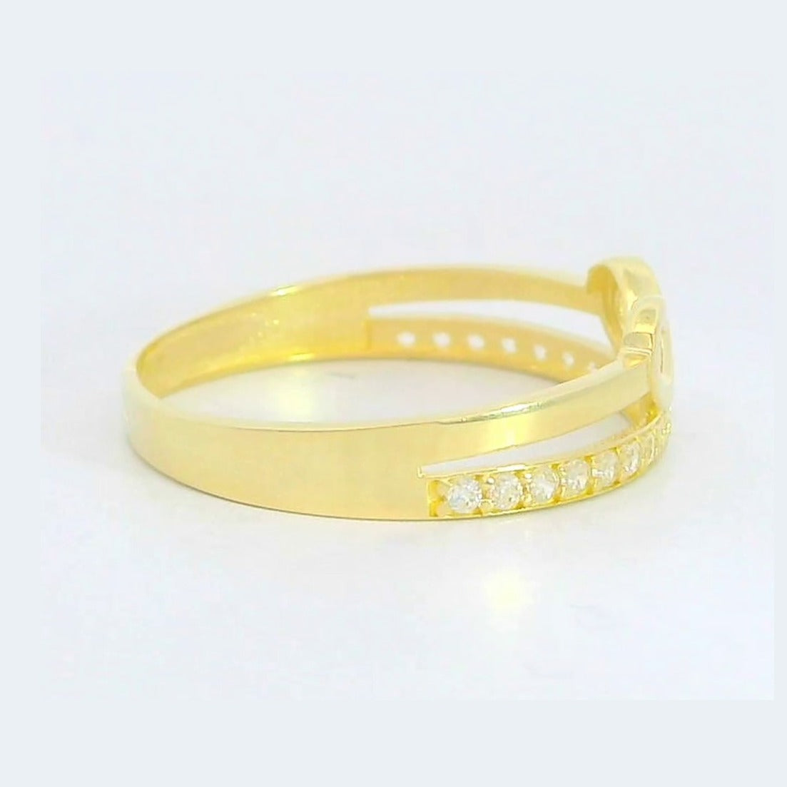 Anillo oro 18 quilates circonitas símbolo infinito - detalle del símbolo