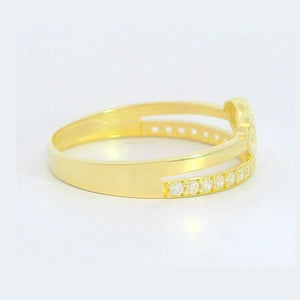 Anillo oro 18 quilates circonitas símbolo infinito - detalle del símbolo