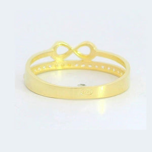 Anillo oro 18 quilates circonitas símbolo infinito - detalle del anillo