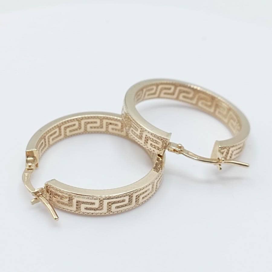 Oro 9k aros greca 4mm zoom