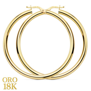 Aros de oro de primera ley 18k. 3 mm de grosor y 45 mm de diámetro