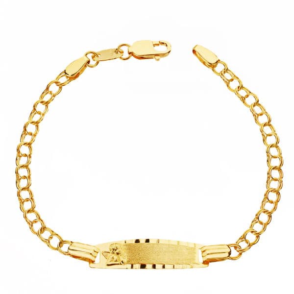 Pulsera esclava de oro 18k para bebé, eslabón húngaro, 12.5cm