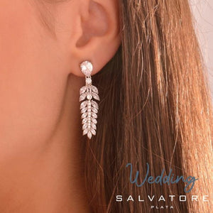 Pendientes largos de plata de ley con circonitas foto catalogo