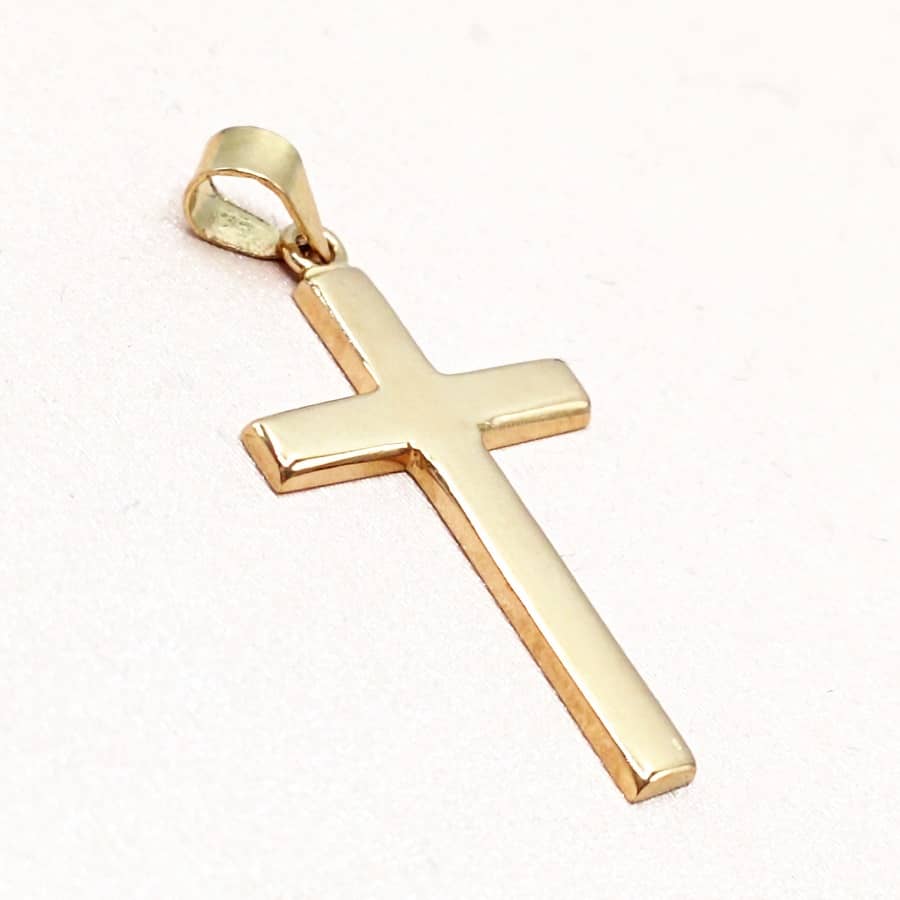 Cruz oro lisa rectangular pequeña img
