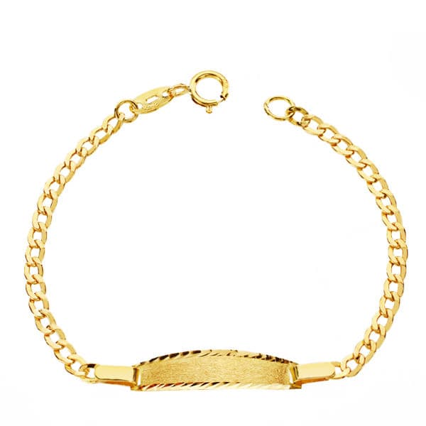 Pulsera esclava de oro de ley 18k barbada