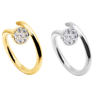 Anillo plata 925 clavo circonitas