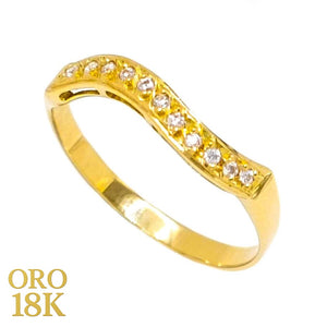 SORTIJA ORO 18K CON ONDA DE CIRCONITAS FOTO