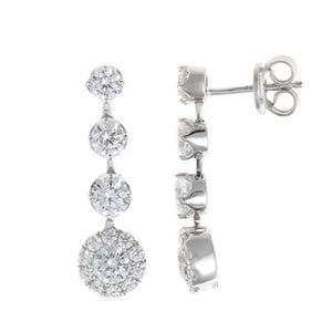 Pendientes de plata largos con cuatro ramos de circonitas 136A0757