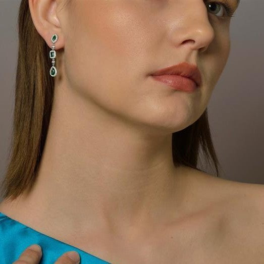 Pendientes de plata Salvatore mini rosetón tres partes en colores a elegir chica