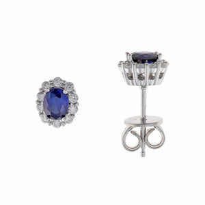 Pendientes de plata Salvatore mini rosetón en colores a elegir azul