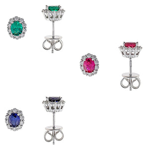 Pendientes de plata Salvatore mini rosetón en colores a elegir