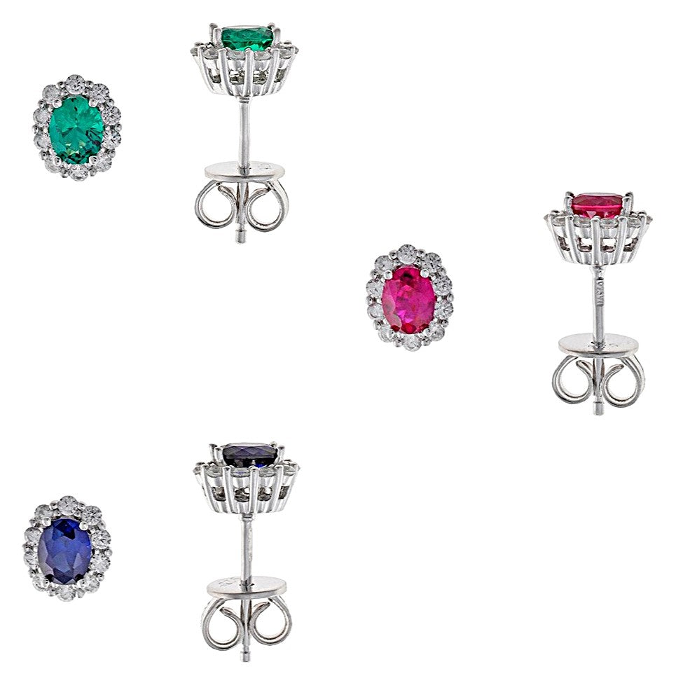 Pendientes de plata Salvatore mini rosetón en colores a elegir
