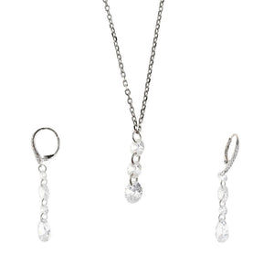 Pendientes y colgante de plata con racimo de circonitas 136A0762 136C0373 c