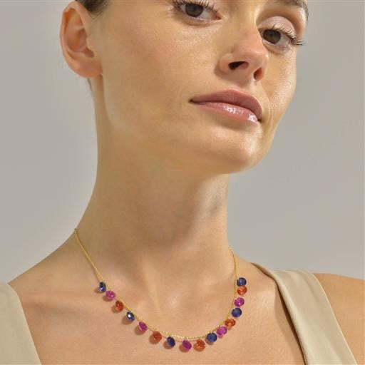 Gargantilla plata baño oro 136C0386 chica