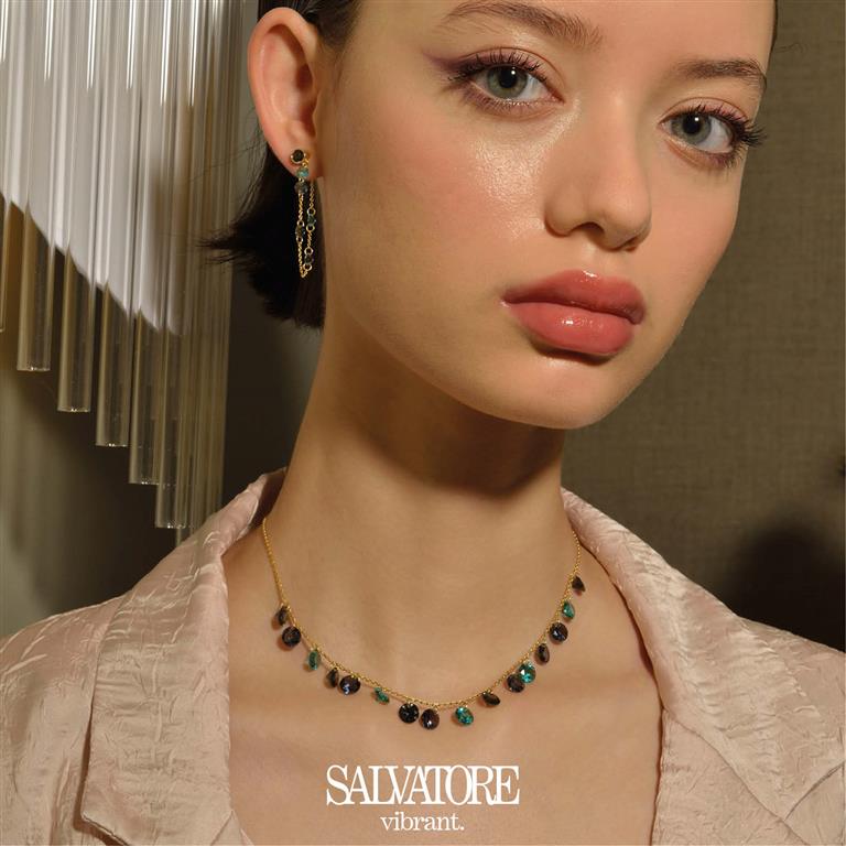 Gargantilla plata baño oro 136C0387