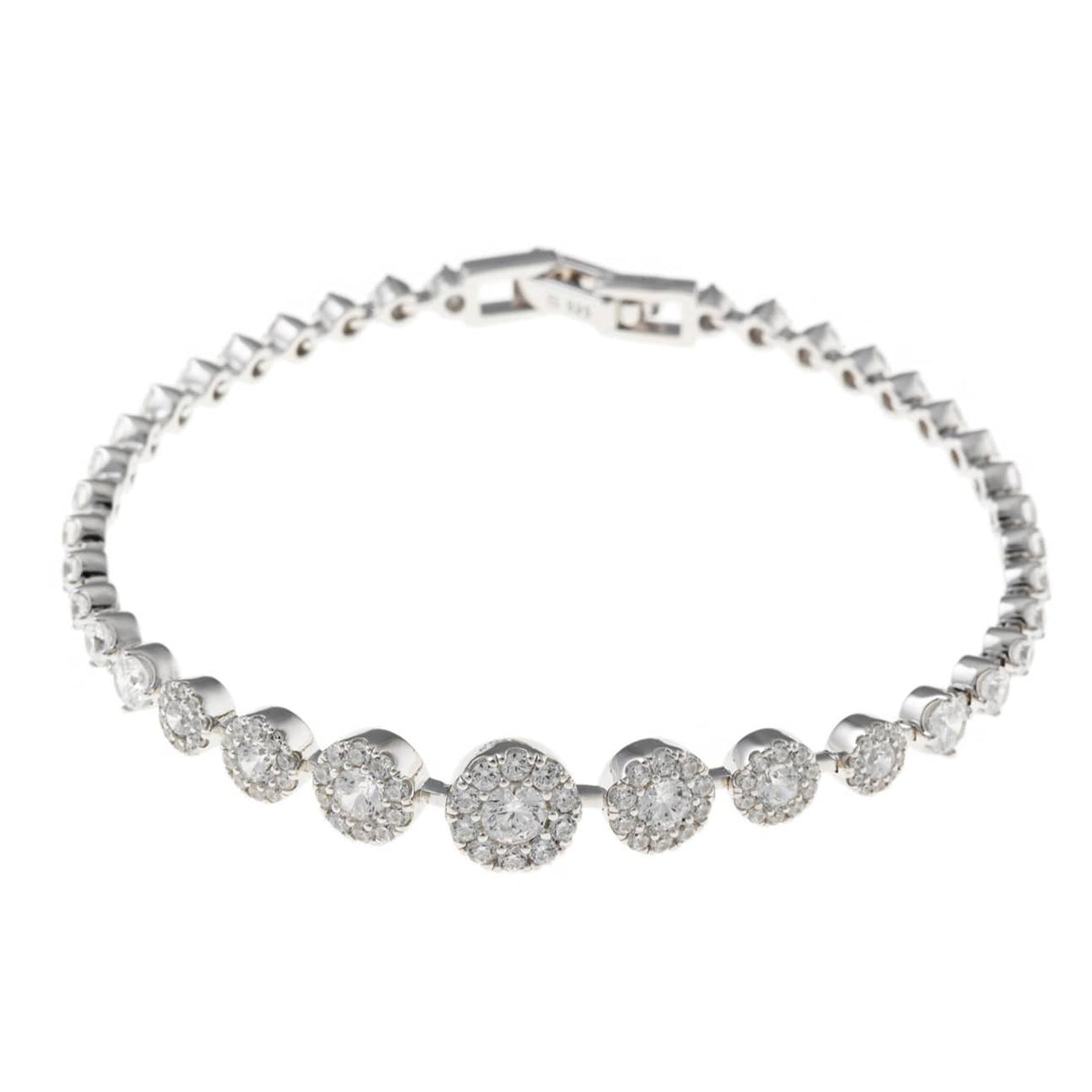 Pulsera SALVATORE PLATA de la colección WEDDING con chatones de circonitas 136P0245