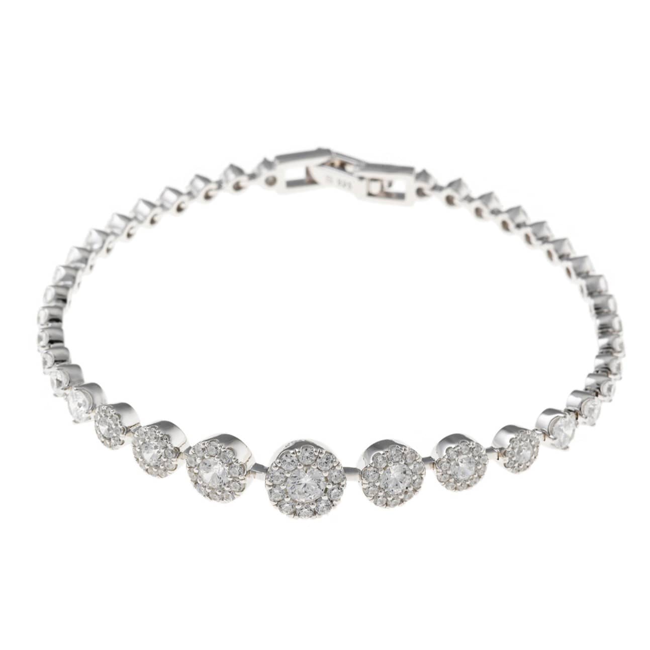 Pulsera SALVATORE PLATA de la colección WEDDING con chatones de circonitas 136P0245