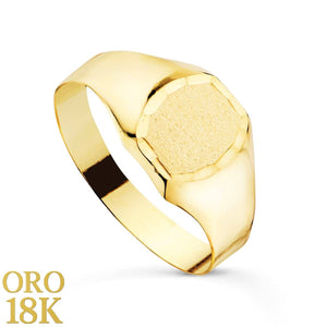18K SELLO de ORO AMARILLO CADETE HUECO ANCHO 8.5X7.5 MM