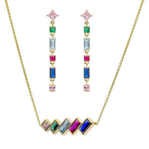 Conjunto chapado en oro Lineargent circonitas