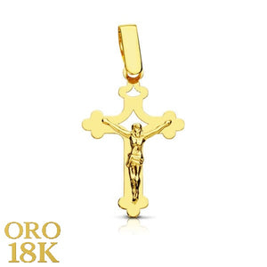 18K CRUZ CRISTO CALADA 20MM ALTO Y 14MM