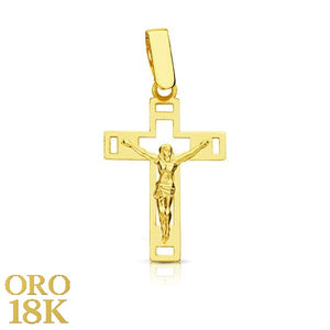 18K CRUZ  CALADA CRISTO 20MM ALTO Y 14MM