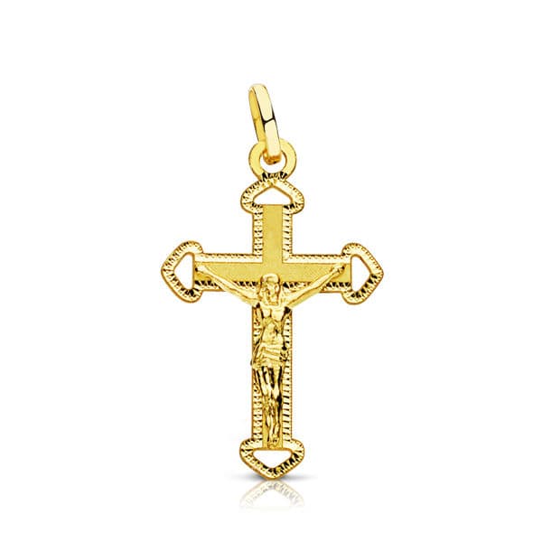 Crucifijo de oro de 18 quilates, de 22 mm de alto y 14 mm de ancho