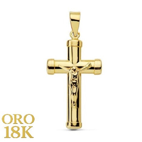 Cross Christ tube gold - Joyeria Pepe Lozano