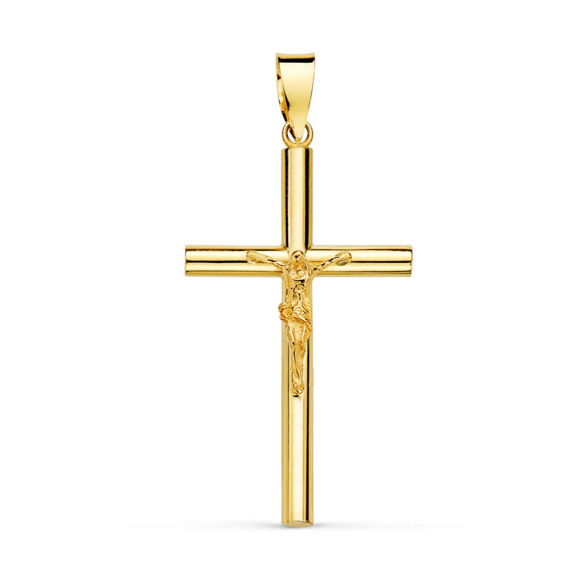ORO 18K CRUZ CRISTO 27x17MM TUBO&nbsp; 2.5MM