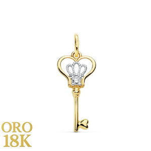 Colgante oro de ley 18k llave, 