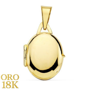 Colgante oro de ley 18k guardapelo 18x14mm para poner fotos