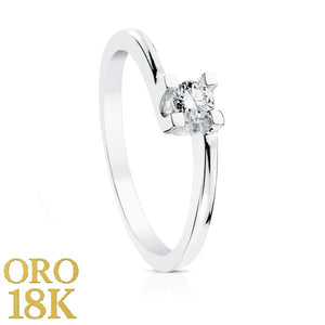 SORTIJA SOLITARIO ORO 18k CON DIAMANTE 0.2 QTS