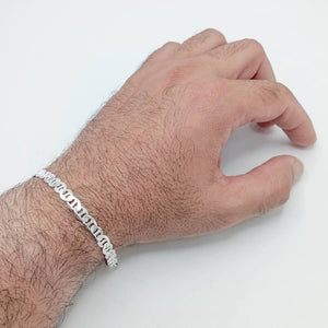 Pulsera de plata de ley 925 diseño ancla estrecha mano