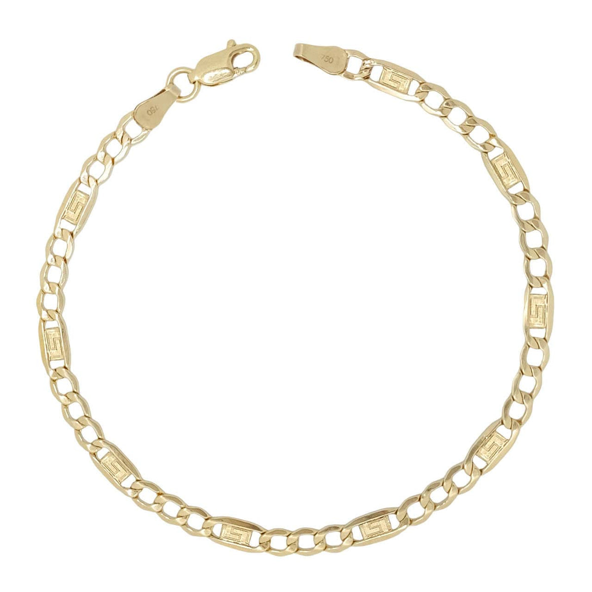 18K PULSERA ORO DISEÑO GRECA ITALIANA