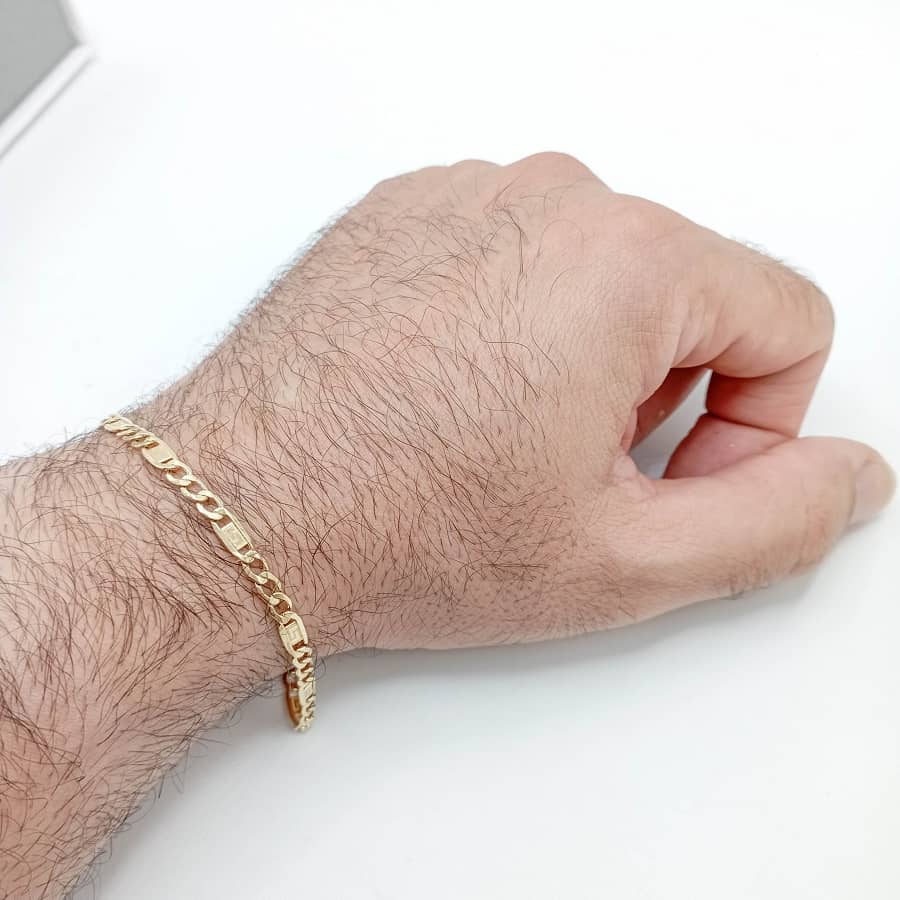 18K PULSERA ORO DISEÑO GRECA ITALIANA MANO