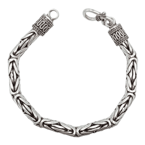 Pulsera de plata de ley 925 maciza diseño bizantino img