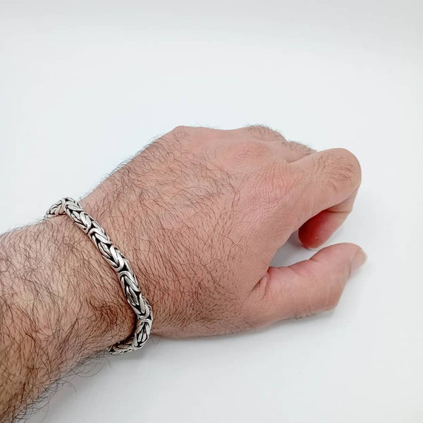SOLID Silver 925 Byzantine Bracelet - Joyeria Pepe Lozano
