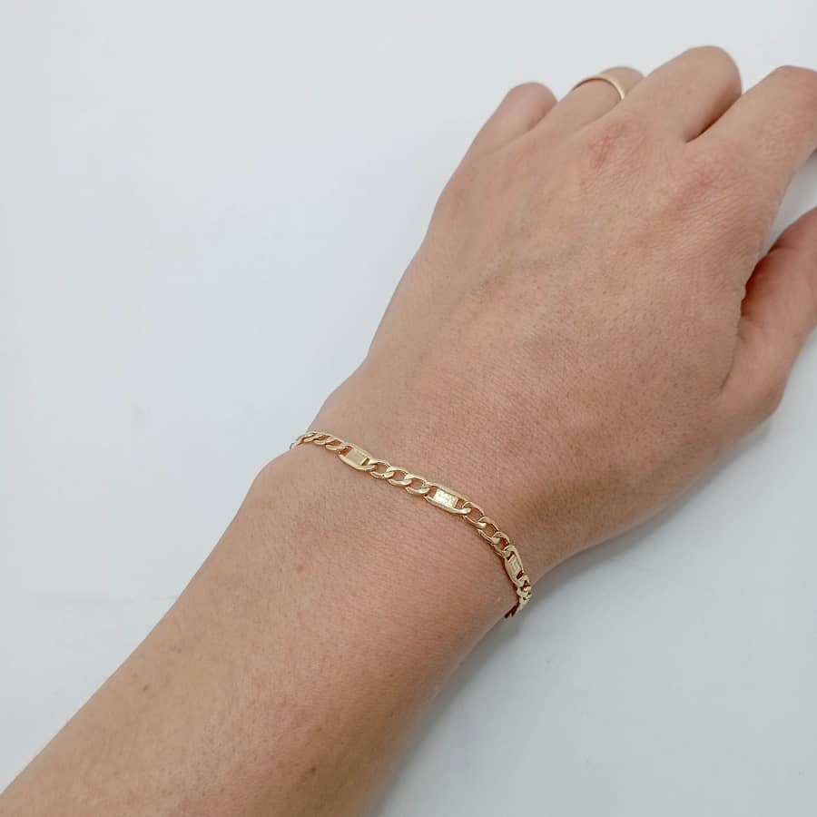 18K PULSERA ORO DISEÑO GRECA ITALIANA chica