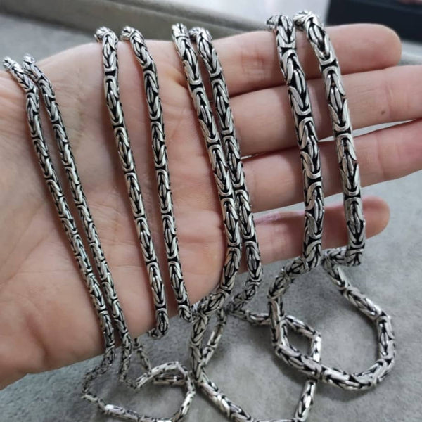 アクセサリー SILVER925 MIAMI CUBAN CHAIN 60cm Sterling Silver 4.5mm Miami Cuban Curb Link Chain Necklace, 22