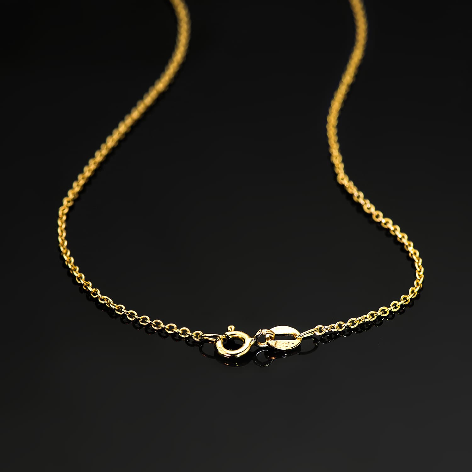 Cadena 18k roló maciza 1,5mm, detalle