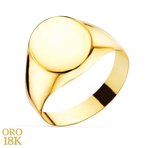 18K SELLO ORO CADETE LISO HUECO 10X8 MM