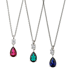 Gargantilla de plata de ley con circonitas en talla pera color a elegir